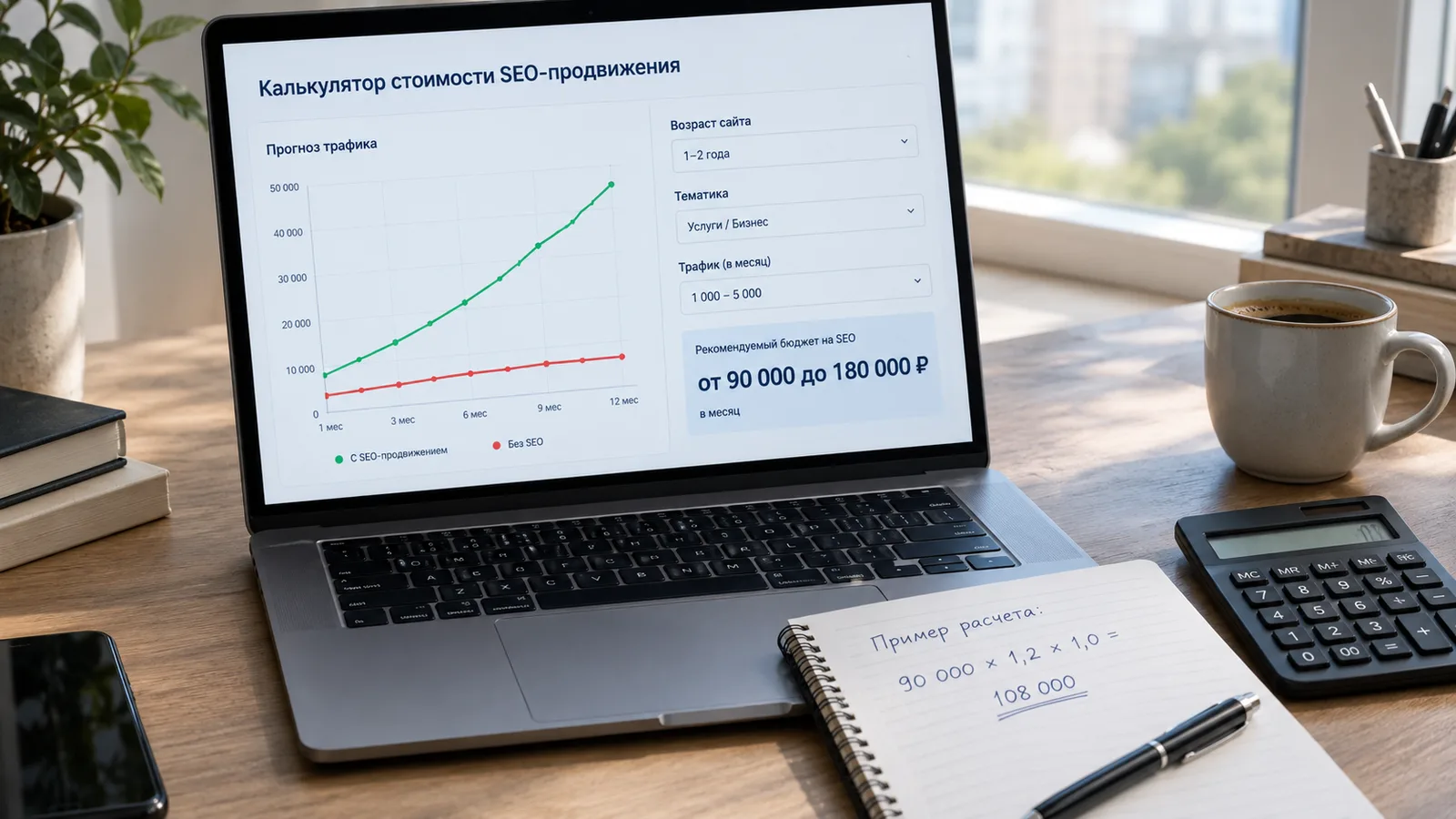 Калькулятор стоимости SEO-продвижения
